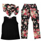 Floral Girls Top Sleeveless Headband Pant Outfit