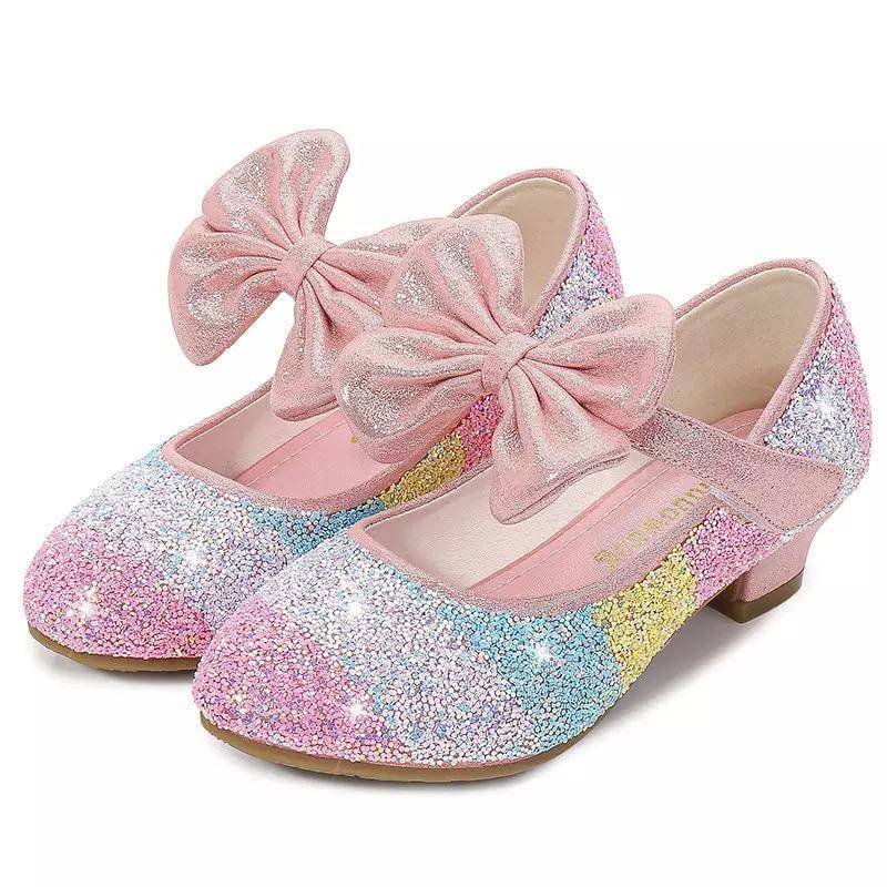 Sparkly Girls' Glitter Bow Dress Shoes Colorful Party Flats