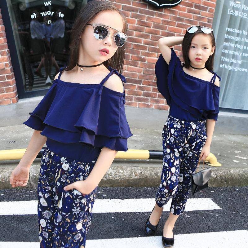 Girls Top Floral Summer Outfit Clothes