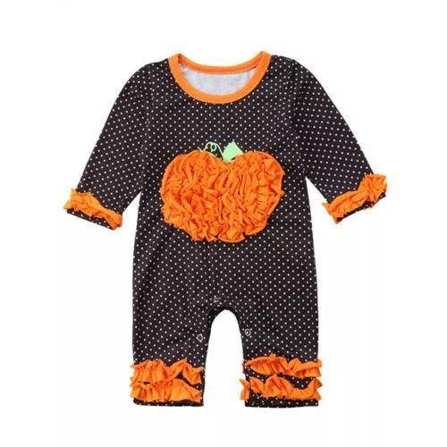 Halloween Dot Long Sleeve Ruffles Jumpsuit