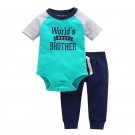 Infant World's Best Brother Stripe Pants Outfit