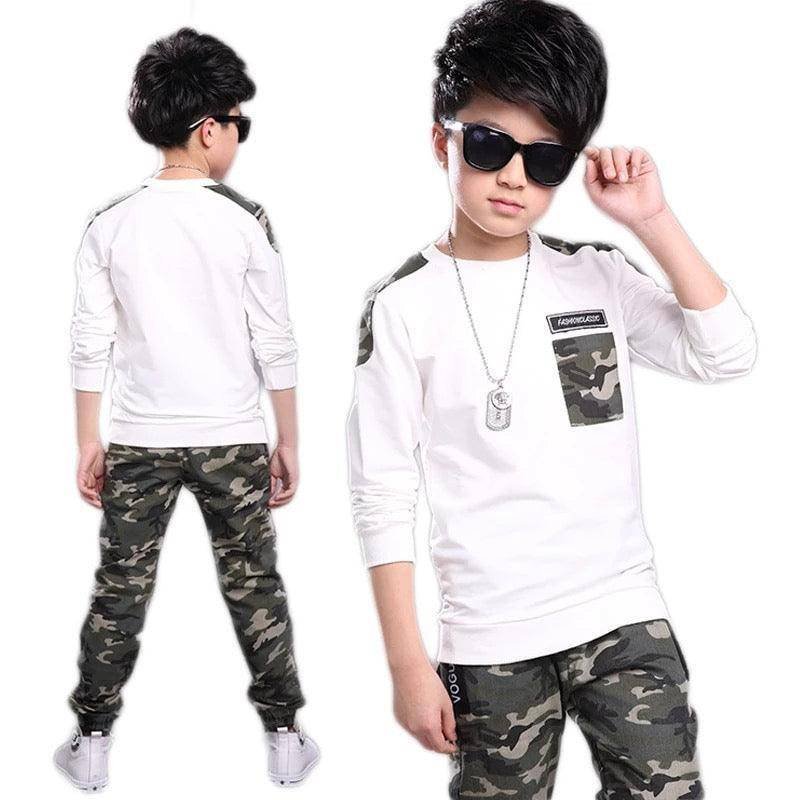 kid boys khaki army green tracksuit clothes with jacket