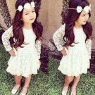 Kids Baby Girls Flower White Lace Dress