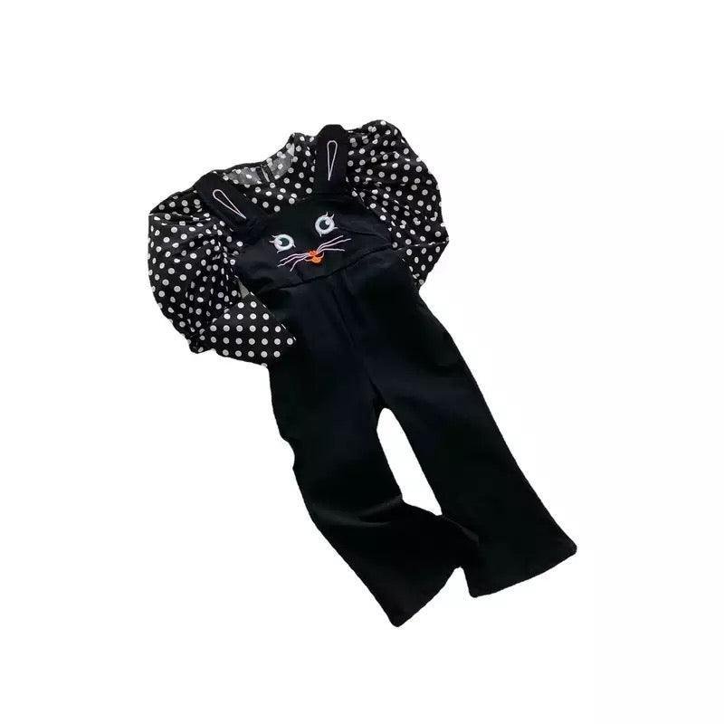 Little Girls Sleeveless Flared Suspended Pants