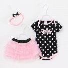 Little Princess Romper Skirt Headband Outfit