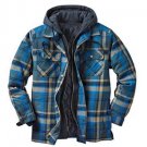 Men’s Hooded Plaid Shirt Jacket Fleece Lined Winter Wear
