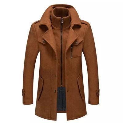 Men&acirc;��s Wool Double Collar Trench Coat