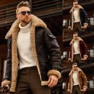 Men Winter Fur Collar Leather Jacket