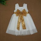 New Baby Kids Girls Bow Sleeveless Lace Dress