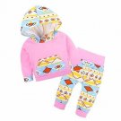 New Baby Unisex Long Sleeve Hooded Tops Floral pants