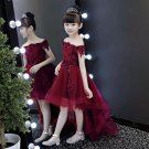 New Elegant Girl Red Lace Shoulderless First Communion Dress