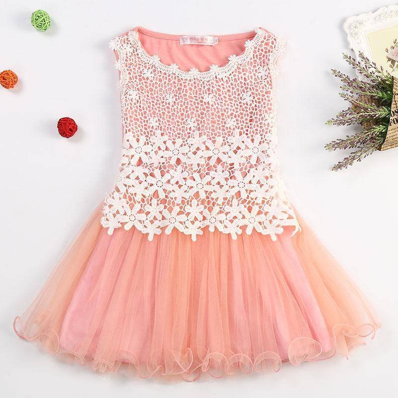 New Lace Flower Girl Dresses Hollow Mesh