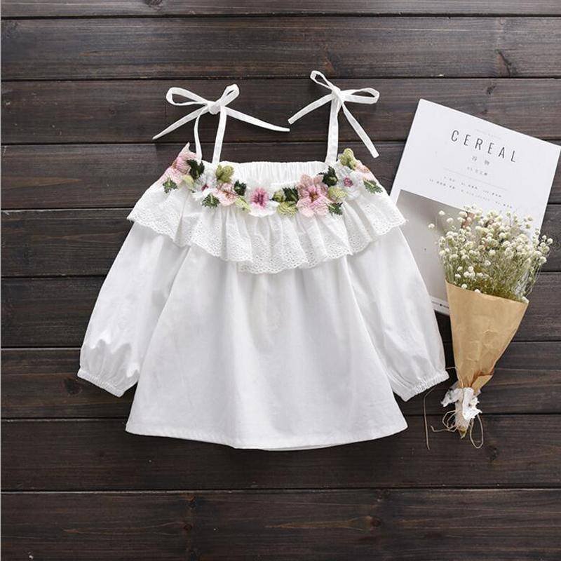 New White T Shirt Kids Top Toddler Summer Blouse Clothes