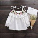 New White T Shirt Kids Top Toddler Summer Blouse Clothes