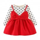 Newborn Baby Girl Dot Bowknot Dress