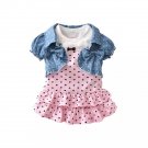 Newborn Baby Girls Black Spots Wrapped Dress Clothes