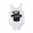 Newborn Boy Girl Sleeveless Vest Pug Romper