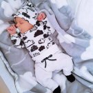 Newborn Boys Print T Shirt Pants Cap Outfit