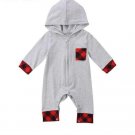 Newborn Unisex Hooded Zipper Jumpsuit Clothes