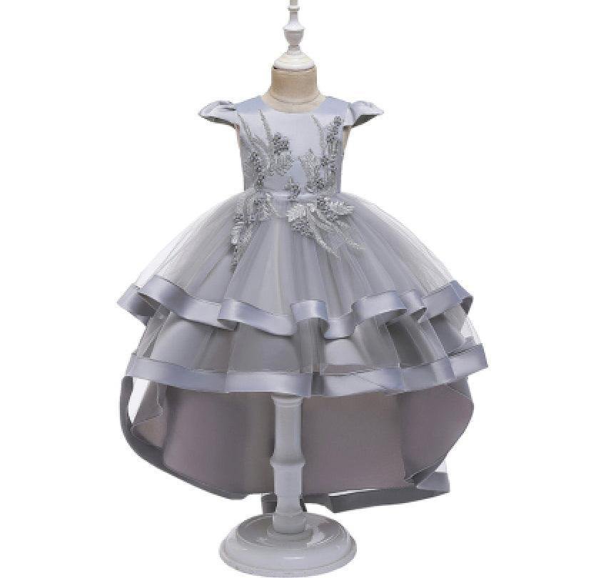 Princess Girls Long Little Host Tail Dress Party