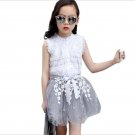 Princess Lace Sleeveless Tulle Ruffled Dress