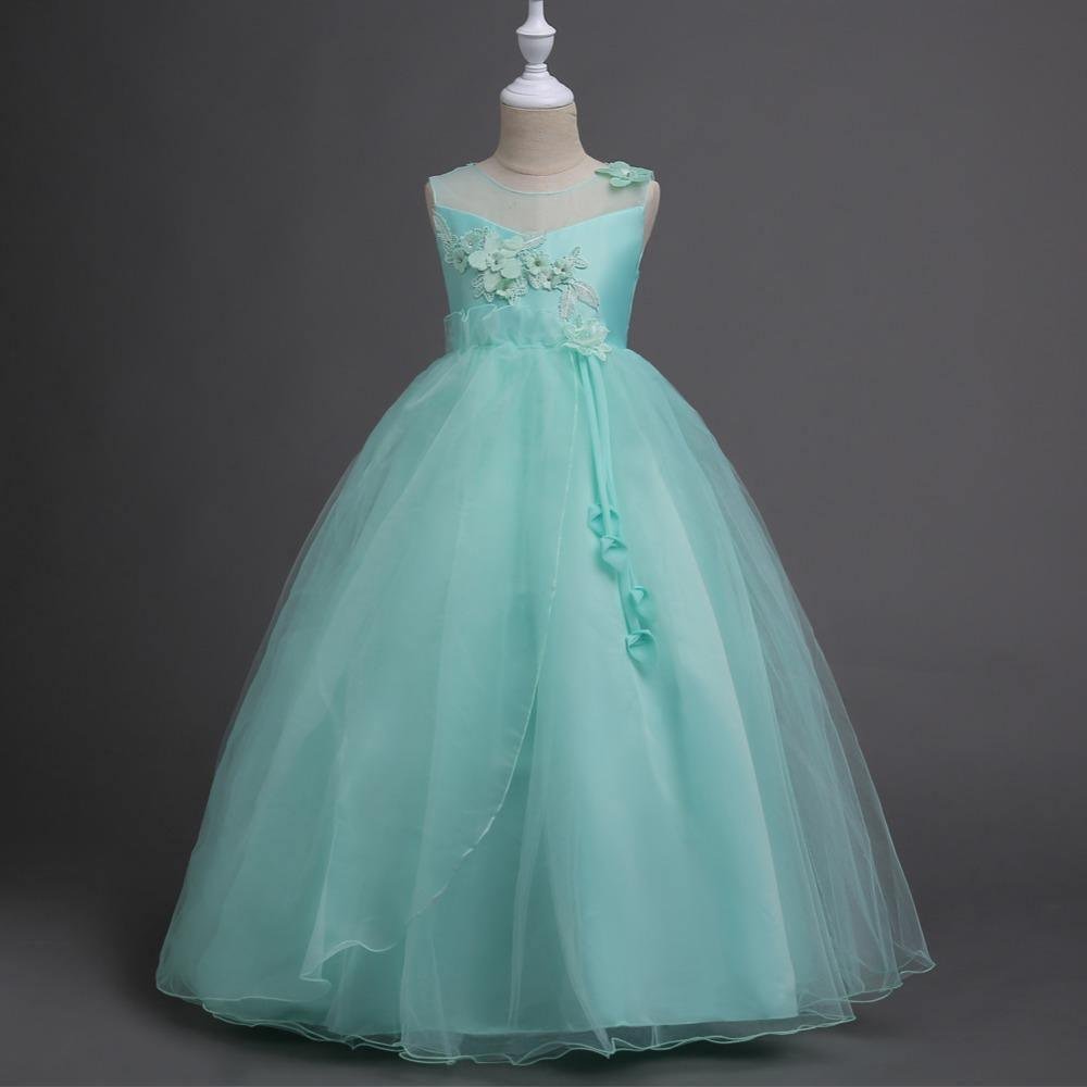 Princess Party Mesh Flower Pageant Dress