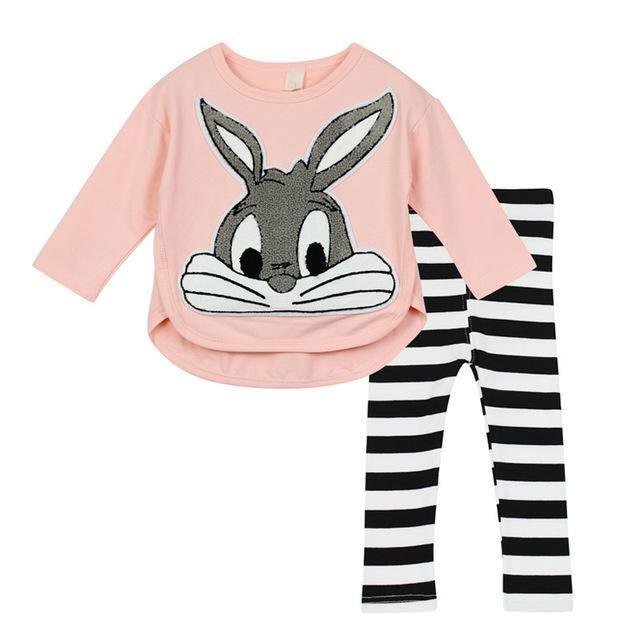 Princess Rabbit Sweater Stripe Pant Suit Outfit