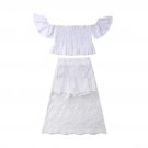 Short Sleeve White Top Long Skirt Outfit