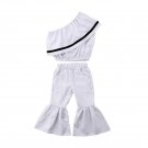 Stylish Girls One Shoulder Bell Bottom Pants Clothes
