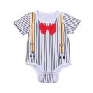 Summer Baby Boy Striped Bowtie Romper