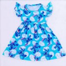 Summer Baby Girl Blue Stitch Milk Silk Dress