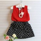Summer Baby Girls Red Dress Clothes