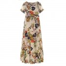 Boho Floral Maxi Dress for Women Vintage Summer Sundress