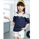 summer girls crochet flower blouses clothes