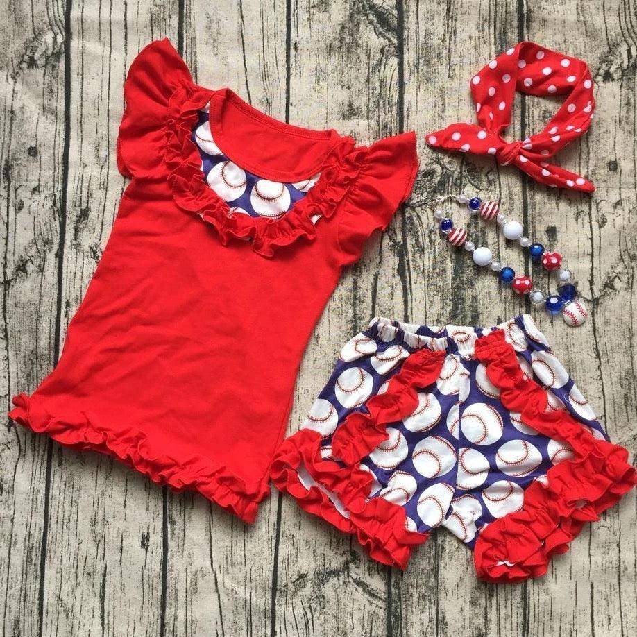 Summer Girls Kid Ruffles Cotton Outfit