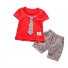 Summer Kid Baby Boys Suit Tie Tops Pants Clothes