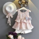 Summer Kid Girls Sleeveless T Shirt Shorts Hats Clothes