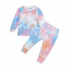 Toddler Babies Ribbed Knit Matching Pajamas