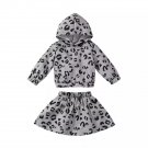 Toddler Girls Hooded Leopard Sweatshirt Outfit