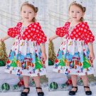 Toddler Infant Girls Floral Christmas Santa Snowman Costume Dress