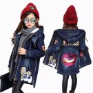 Warm Winter Kid Girl  Denim Jacket Velvet Hooded Outwear