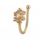 Women Teens Gold Silver Plated Crystal Ear Cuff Fake Nose Ring
