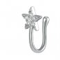 Women Teens Gold Silver Plated Crystal Ear Cuff Fake Nose Ring