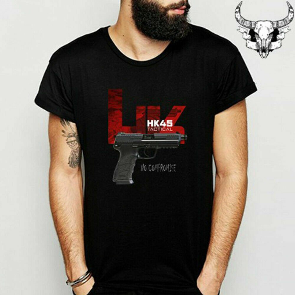 HK-Heckler-Koch-Logo-No-Compromise-Mens T-Shirt S-2XL