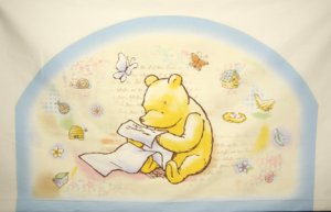 Classic Pooh Hunny Pots ECRU Quilt Fabric Panel Baby's Nursery NEW!