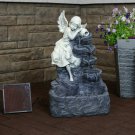 Lighted Jaliyan Resin Solar Fall Fountain by Rosalind Wheeler  (Tag#W001)