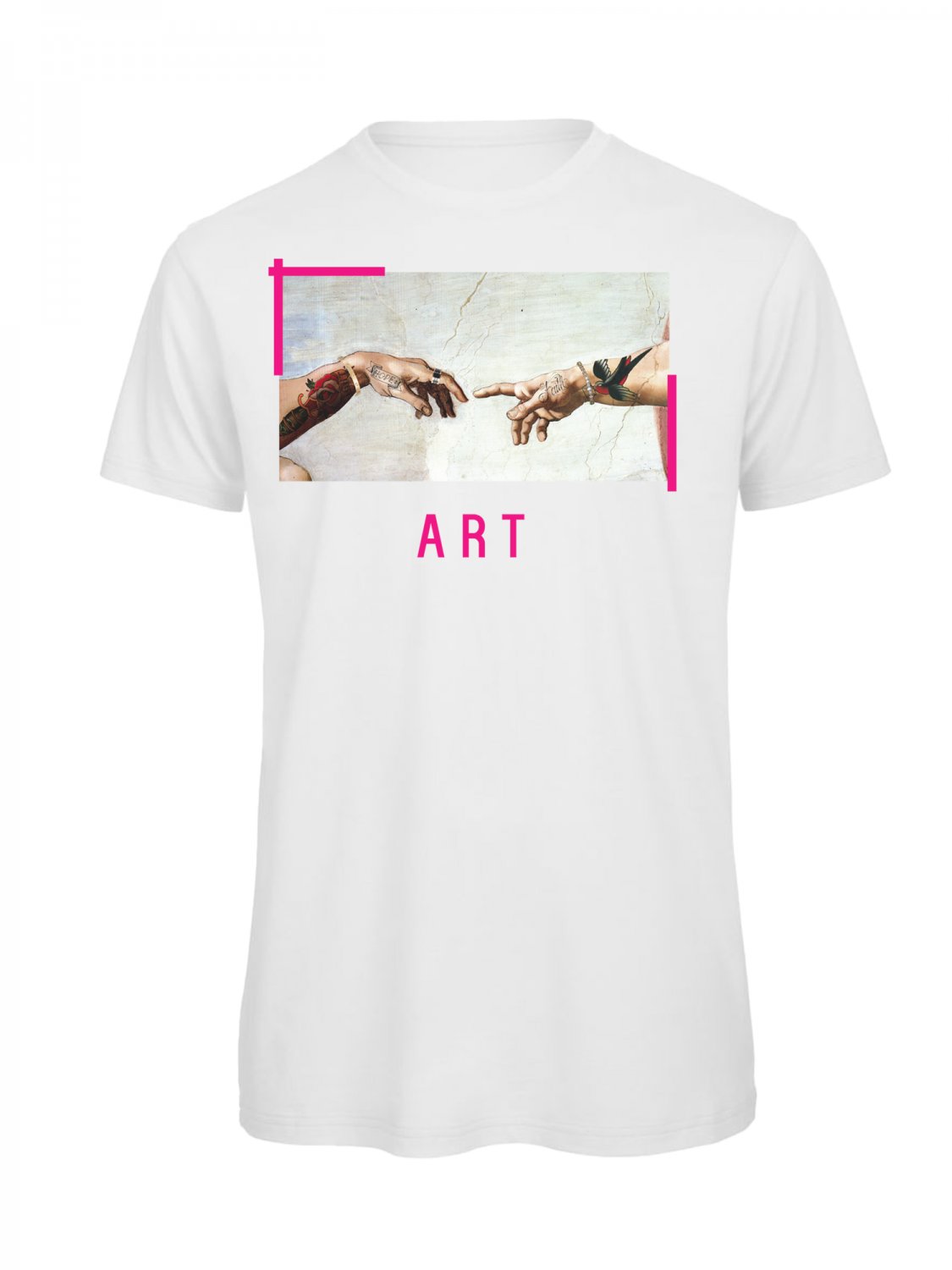 OPENSPACE SIZE M 100% organic cotton, vegan, biodegradable packaging, art t-shirt for man, white