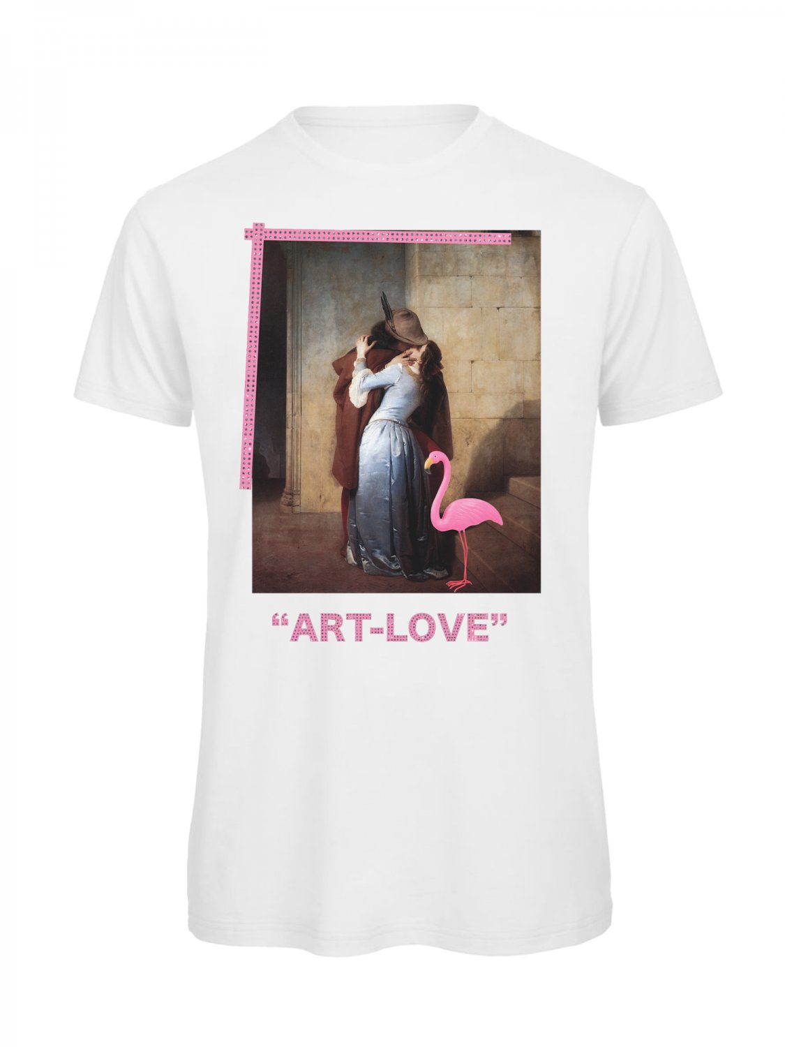 OPENSPACE SIZE M 100% organic cotton, biodegradable packaging, art strass t-shirt for woman, white