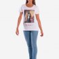 OPENSPACE SIZE L 100% organic cotton, biodegradable packaging, art strass t-shirt for woman, white