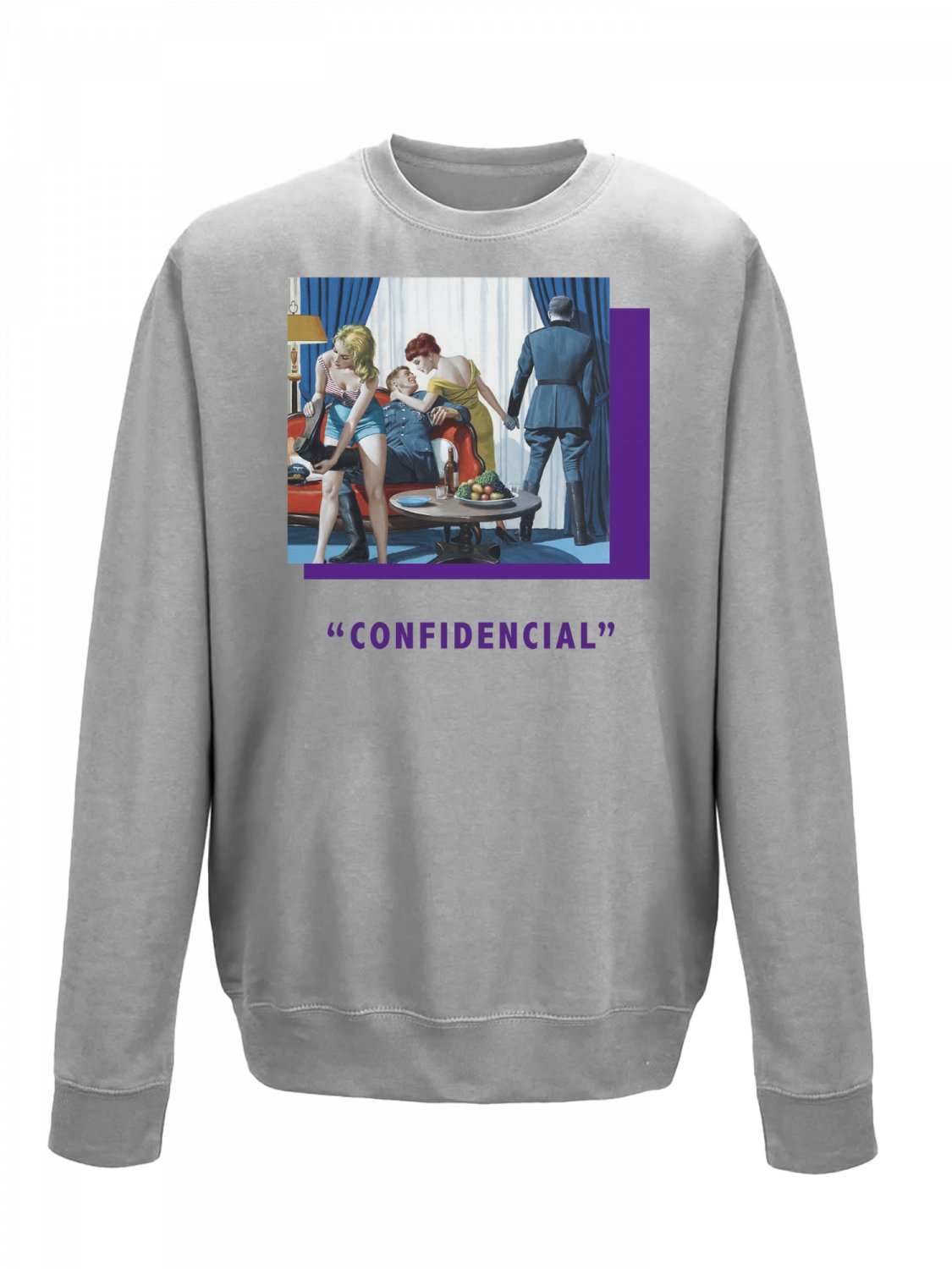 OPENSPACE  SIZE  XXL, art & fashion Crewneck Sweatshirt for man, gray, biodegradable package